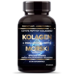 Kolagen morski + hialuron + witamina C 500mg 90tabletek Intenson cena 44,50zł