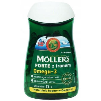 Moller's Forte z tranem Omega-3 112 kapsułek cena 44,90zł