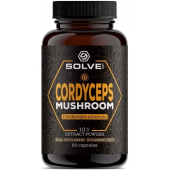 Cordyceps ekstrakt 10:1 60kapsułek Solve Labs PROMOCJA cena 61,95zł