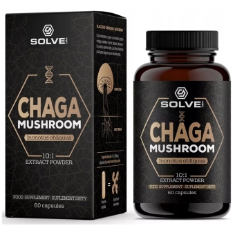 Solve Labs chaga mushroom błyskoporek podkorowy 60kapsułek PROMOCJA cena 68,00zł