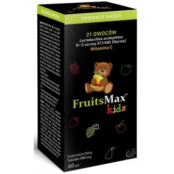 FruitsMax Kids 500mg 60tabletek do ssania cena 64,00zł