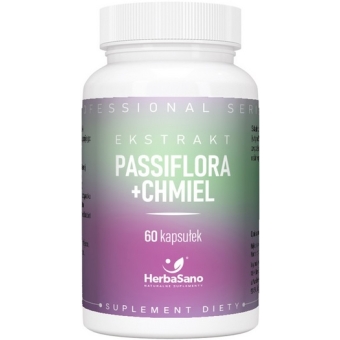 Herbasano Passiflora + chmiel 60kapsułek data ważności 2025.07 cena 45,90zł