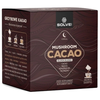 Mushroom Cacao 12saszetek Solve Labs data: 31.07.2024 cena 59,00zł