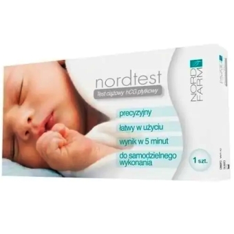 Test ciążowy HCG płytkowy NordTest 1 sztuka cena 2,39zł