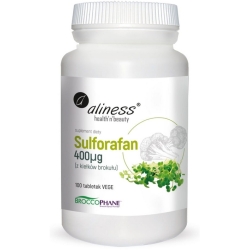 Aliness Sulforafan z kiełków brokułu 400µg 100tabletek Vege cena 29,90zł