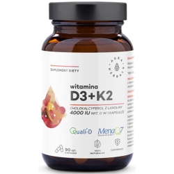 Aura Herbals Witamina D3 4000 IU + K2 90kapsułek cena 48,40zł