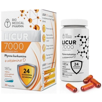 Bio Medical Pharma Licur 7000 + Witamina D (Kurkumina micelarna + witamina D3) 30kapsułek cena 73,50zł