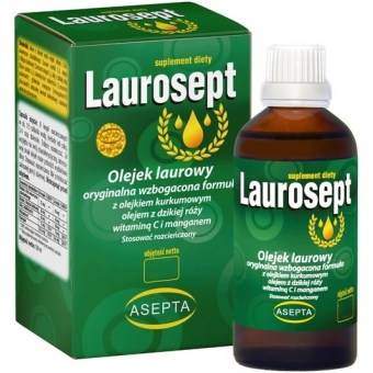 Asepta Laurosept wzbogacony – olejek laurowy z witaminą C krople 100ml cena 89,50zł