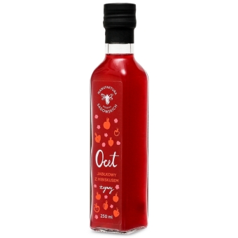 Ocet jabłkowy z hibiskusem żywy płyn 250ml Pasieka Sadowskich cena 37,90zł