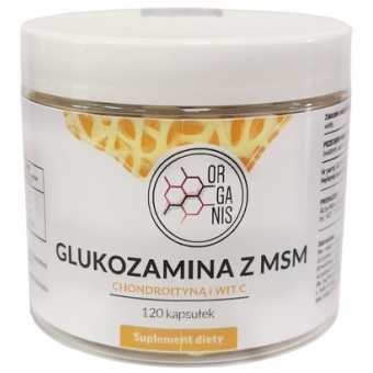 Organis Glukozamina z MSM + Chondroityna + Witamina C 690mg 120kapsułek cena 79,00zł