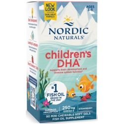 Nordic Naturals Children's DHA 250mg (Kwasy omega-3 + DHA + EPA TRUSKAWKA) 90kapsułek cena 65,95zł
