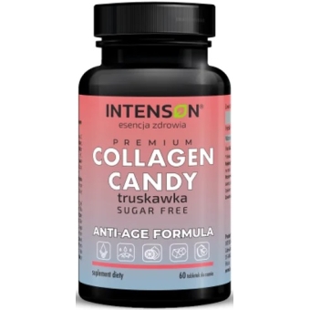 INTENSON Premium Collagen Candy truskawkowy 60tabletek PROMOCJA cena 28,50zł