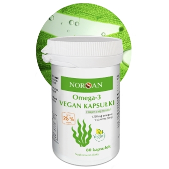 Norsan Omega-3 Vegan 1700 mg 80kapsułek cena 129,00zł