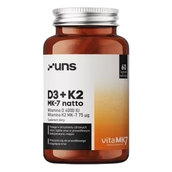 UNS Witamina D3 + K2-MK7 60kapsułek cena 48,90zł