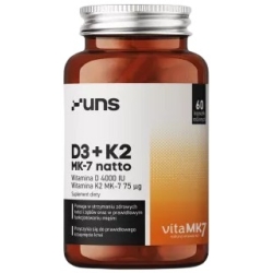 UNS Witamina D3 + K2-MK7 60kapsułek cena 48,90zł