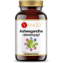 Yango Ashwagandha z witaminami z grupy B 90kapsułek cena 33,50zł